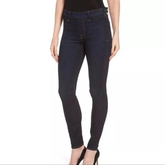 Good American Plus Size 24 High Waist Skinny Jeans Dark Wash Side Zip Stretch - Picture 1 of 12